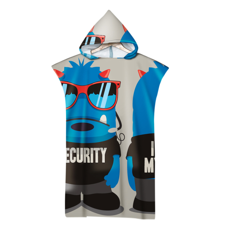 Kapučių vonios rankšluostis su 3D skaitmenine spauda, mikropluoštas, 180 g, pritaikomas apdorojimas