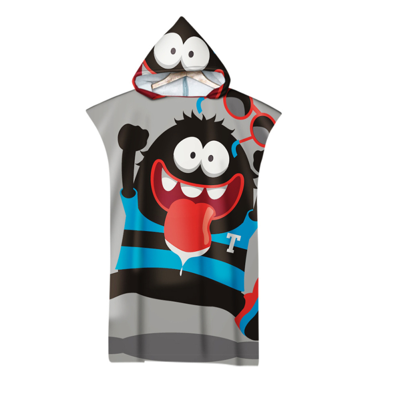 Kapučių vonios rankšluostis su 3D skaitmenine spauda, mikropluoštas, 180 g, pritaikomas apdorojimas