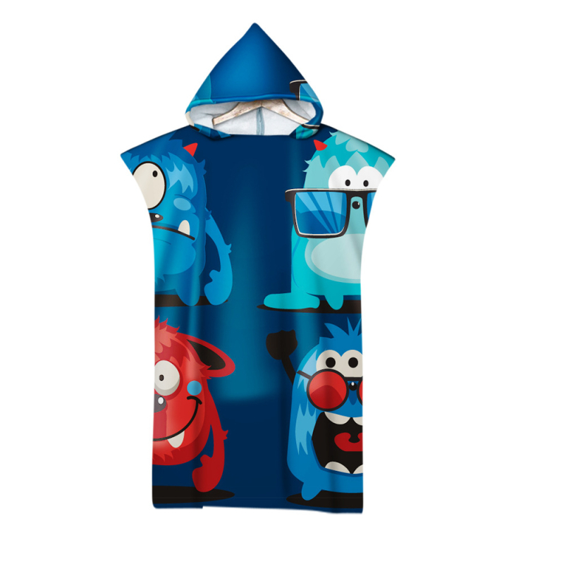 Kapučių vonios rankšluostis su 3D skaitmenine spauda, mikropluoštas, 180 g, pritaikomas apdorojimas