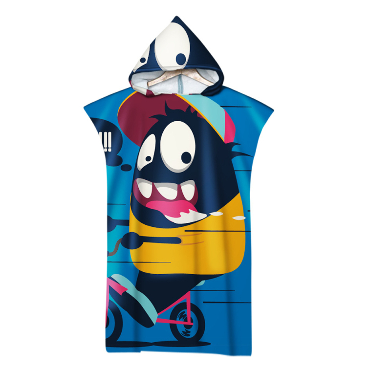 Kapučių vonios rankšluostis su 3D skaitmenine spauda, mikropluoštas, 180 g, pritaikomas apdorojimas