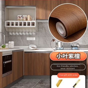 Самозалепващ стикер с дървесен модел за обновяване на мебели, водоустойчив PVC, 1 брой, за спалня (гардероби и шкафове), модел 21951648613