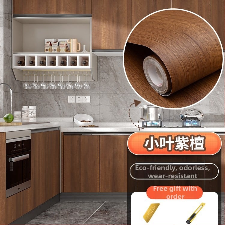 Самозалепващ стикер с дървесен модел за обновяване на мебели, водоустойчив PVC, 1 брой, за спалня (гардероби и шкафове), модел 21951648613