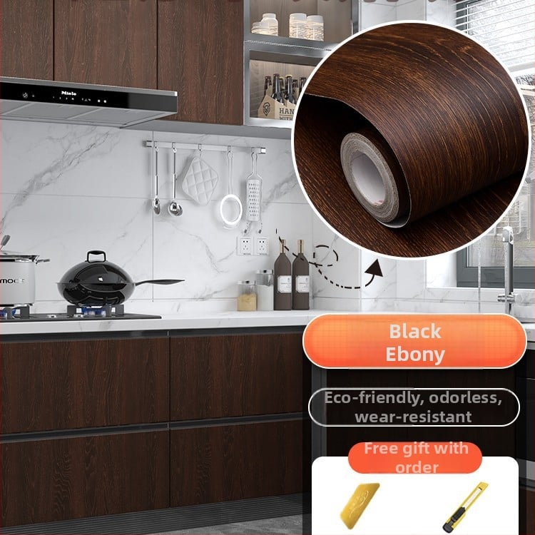 Самозалепващ стикер с дървесен модел за обновяване на мебели, водоустойчив PVC, 1 брой, за спалня (гардероби и шкафове), модел 21951648613