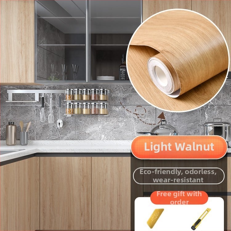 Самозалепващ стикер с дървесен модел за обновяване на мебели, водоустойчив PVC, 1 брой, за спалня (гардероби и шкафове), модел 21951648613