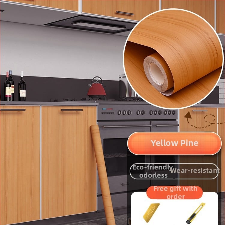Самозалепващ стикер с дървесен модел за обновяване на мебели, водоустойчив PVC, 1 брой, за спалня (гардероби и шкафове), модел 21951648613