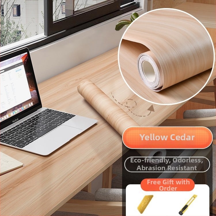 Самозалепващ стикер с дървесен модел за обновяване на мебели, водоустойчив PVC, 1 брой, за спалня (гардероби и шкафове), модел 21951648613