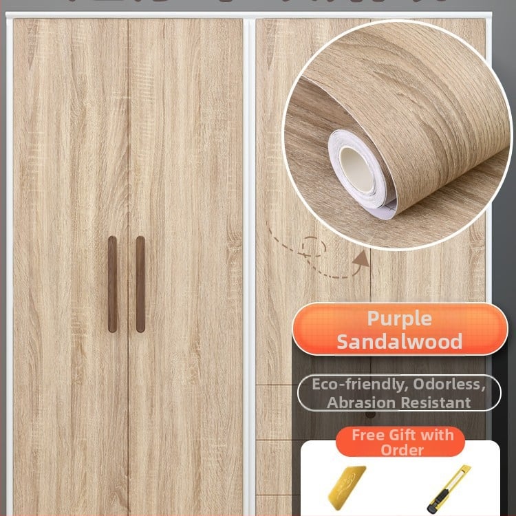 Самозалепващ стикер с дървесен модел за обновяване на мебели, водоустойчив PVC, 1 брой, за спалня (гардероби и шкафове), модел 21951648613