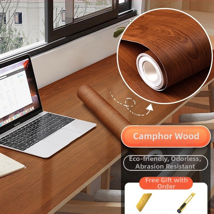 Самозалепващ стикер с дървесен модел за обновяване на мебели, водоустойчив PVC, 1 брой, за спалня (гардероби и шкафове), модел 21951648613