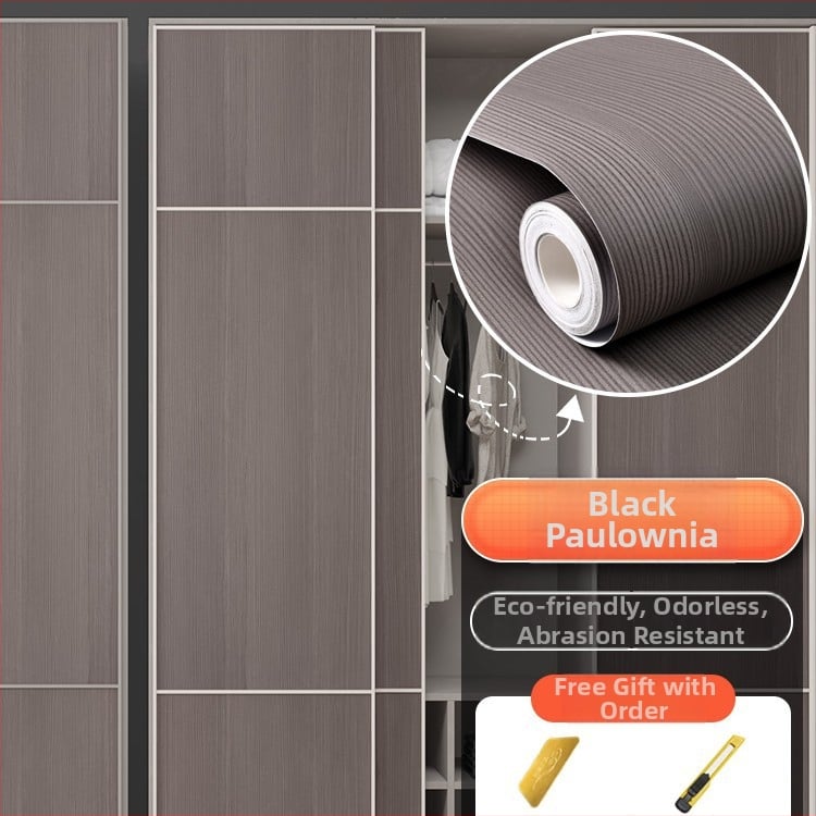 Самозалепващ стикер с дървесен модел за обновяване на мебели, водоустойчив PVC, 1 брой, за спалня (гардероби и шкафове), модел 21951648613