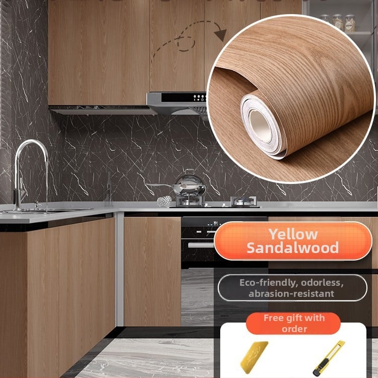 Самозалепващ стикер с дървесен модел за обновяване на мебели, водоустойчив PVC, 1 брой, за спалня (гардероби и шкафове), модел 21951648613