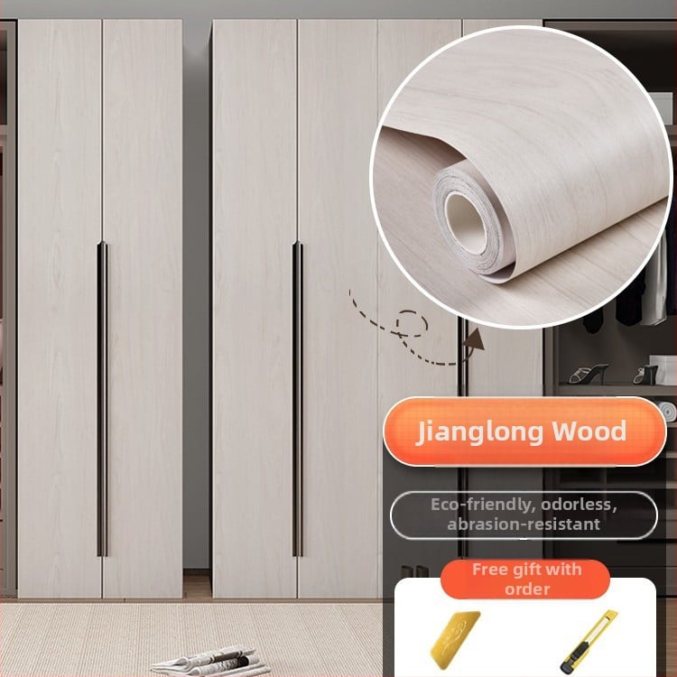 Самозалепващ стикер с дървесен модел за обновяване на мебели, водоустойчив PVC, 1 брой, за спалня (гардероби и шкафове), модел 21951648613