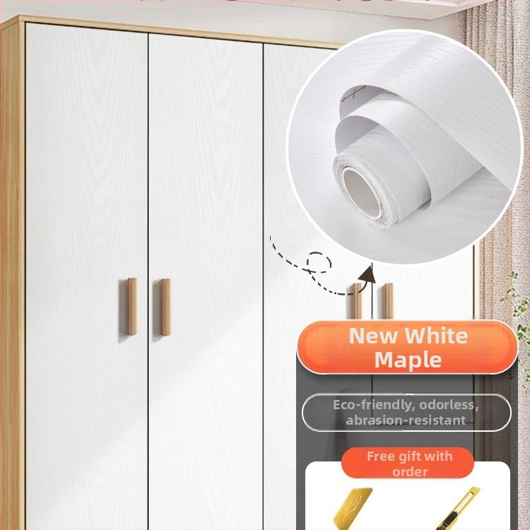 Самозалепващ стикер с дървесен модел за обновяване на мебели, водоустойчив PVC, 1 брой, за спалня (гардероби и шкафове), модел 21951648613