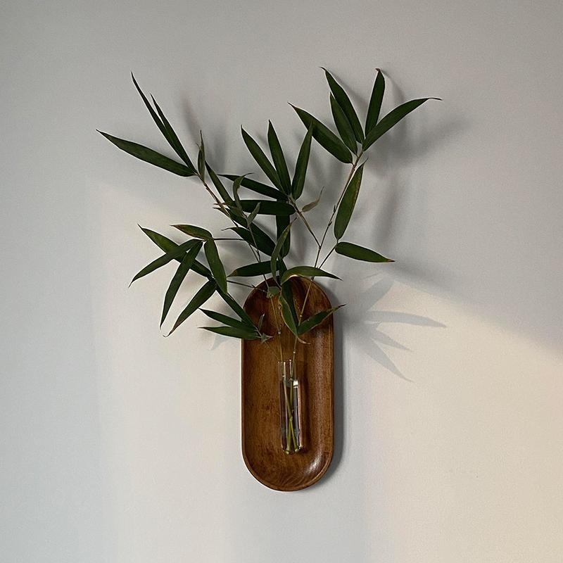 Autocolant de perete din lemn pentru baie – decor, pandantiv vază, stil proaspăt