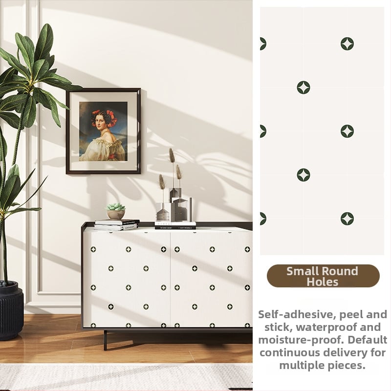 Гардеробен влагоустойчив против мухъл самозалепващ стикер с растителен мотив (PVC, 1 бр., стил френски, плосък стенен стикер; подходящ за всекидневна, спалня, кабинет, кухня и баня)