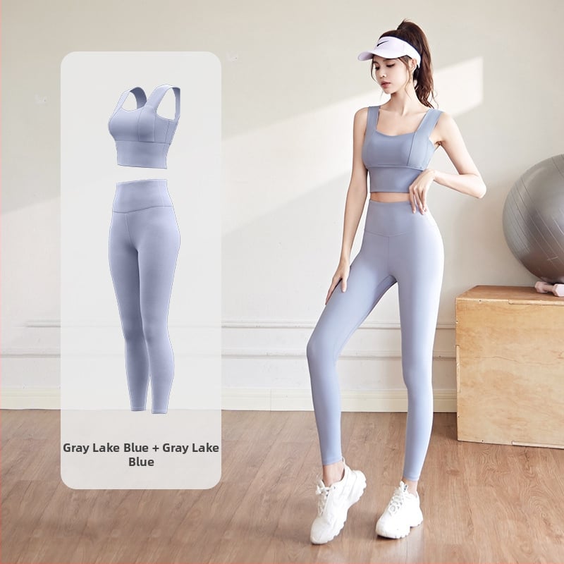 Комплект за йога за жени: спорт топ и панталони; полиестер + спандекс; висока еластичност PU 3.0; с подплънки за бюста; издаден през 2024 г.