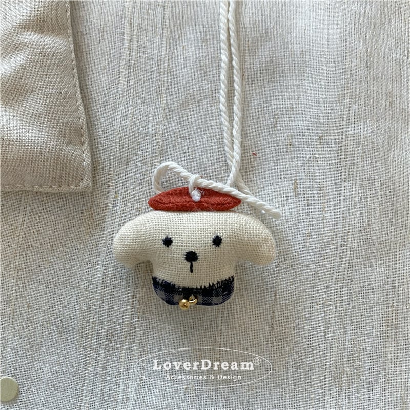 Vaikų kaklo papuošalas su grybų motyvu ir gėlėtu audiniu, mišrios medžiagos, animacinis stilius, pritaikomas