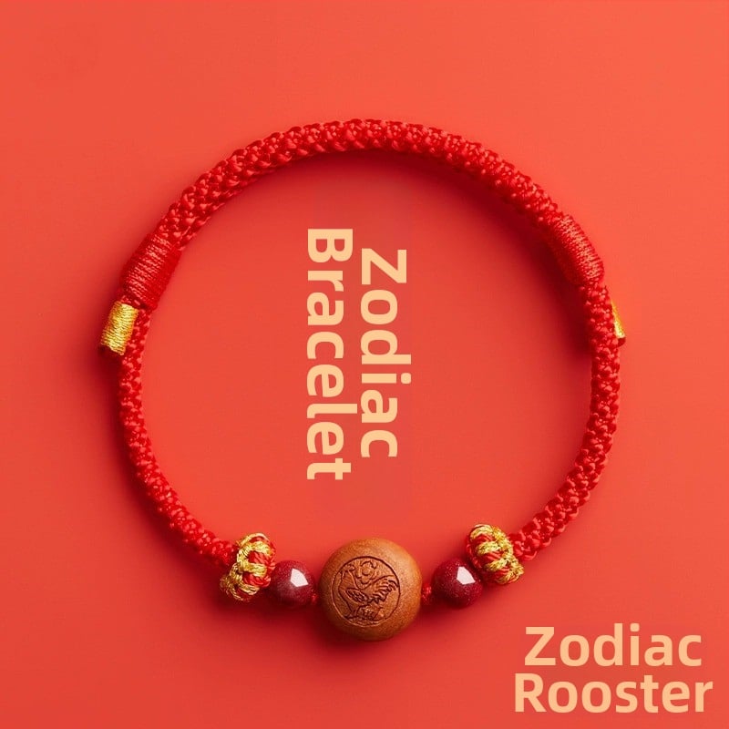 Детска гривна от cinnabar, ръчно преплетена, етно стил, мотив животно/зодия