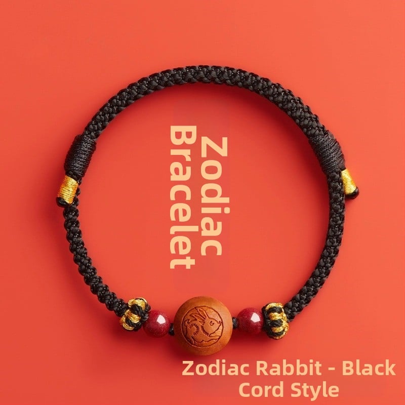 Детска гривна от cinnabar, ръчно преплетена, етно стил, мотив животно/зодия