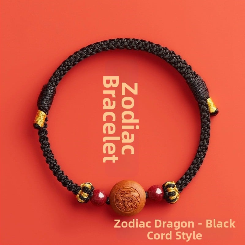 Детска гривна от cinnabar, ръчно преплетена, етно стил, мотив животно/зодия