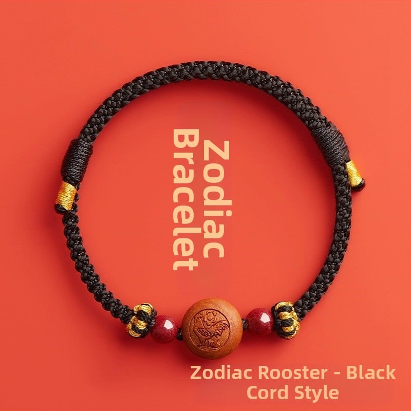 Детска гривна от cinnabar, ръчно преплетена, етно стил, мотив животно/зодия