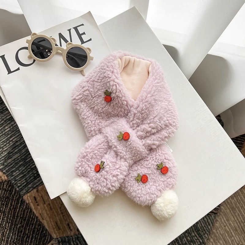 Bērnu šalle no plīša, ziemas sezonai, taisnstūra formā, izšūta, pielāgojama