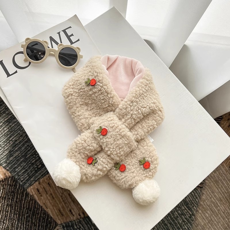 Bērnu šalle no plīša, ziemas sezonai, taisnstūra formā, izšūta, pielāgojama