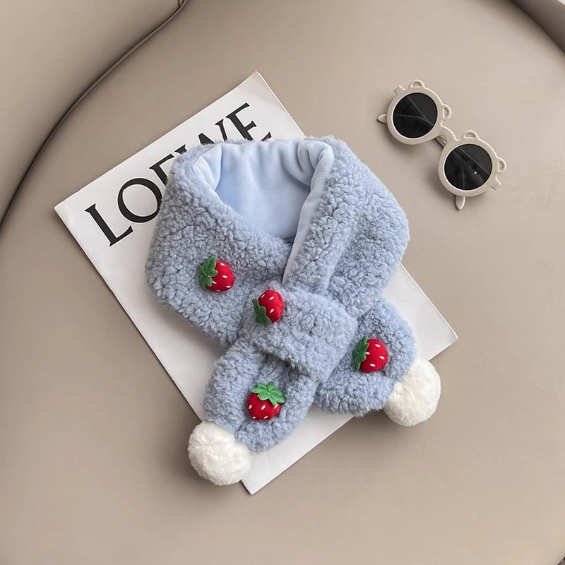 Bērnu šalle no plīša, ziemas sezonai, taisnstūra formā, izšūta, pielāgojama