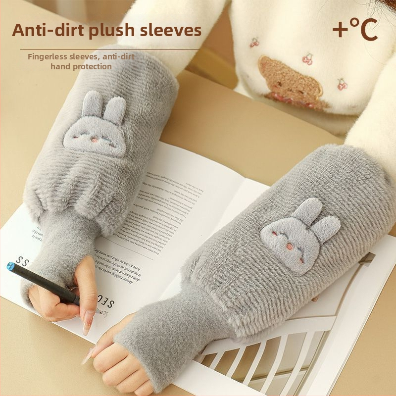 Dvojité rukavice a zápästná manžeta – teplo a proti znečisteniu, brúsený povrch, originálny dizajn, Warm Fish, 13 rokov a viac