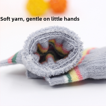 Adītas puspirksta cimdi zīdaiņiem vecumā 0–3 gadi, svītraini silti ziemai, pavasarim un rudenim