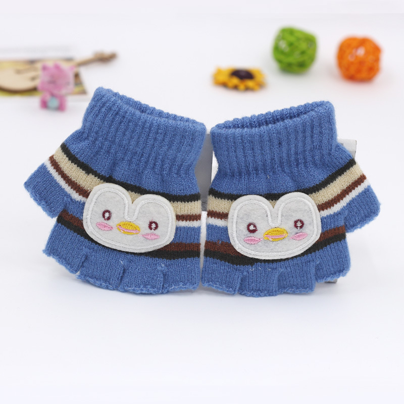 Adītas puspirksta cimdi zīdaiņiem vecumā 0–3 gadi, svītraini silti ziemai, pavasarim un rudenim