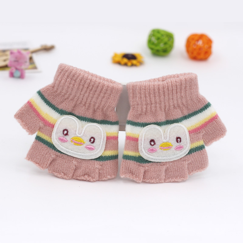 Adītas puspirksta cimdi zīdaiņiem vecumā 0–3 gadi, svītraini silti ziemai, pavasarim un rudenim