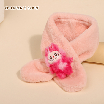 Bērnu šalle ar kaķa rakstu, warp-knit audums, ziemas siltums