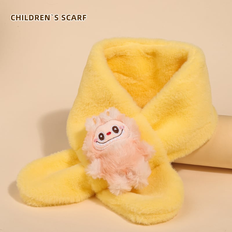 Bērnu šalle ar kaķa rakstu, warp-knit audums, ziemas siltums