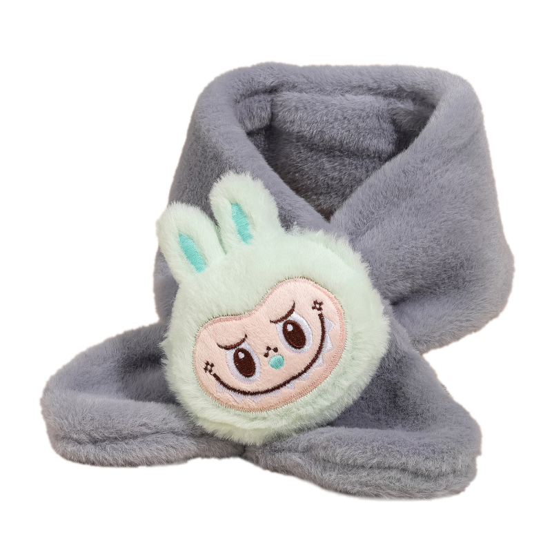 Bērnu šalle ar kaķa rakstu, warp-knit audums, ziemas siltums