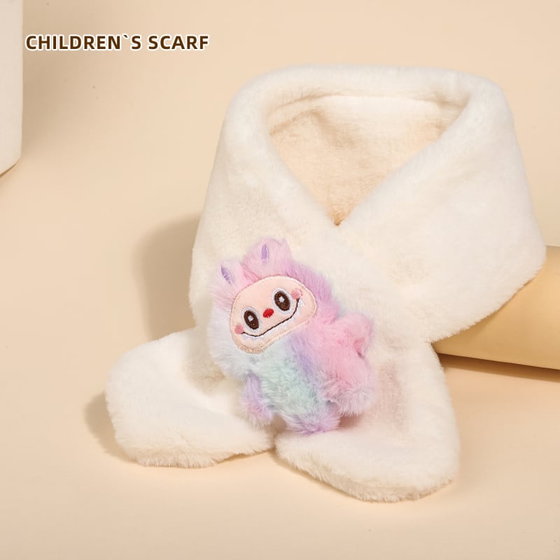 Bērnu šalle ar kaķa rakstu, warp-knit audums, ziemas siltums