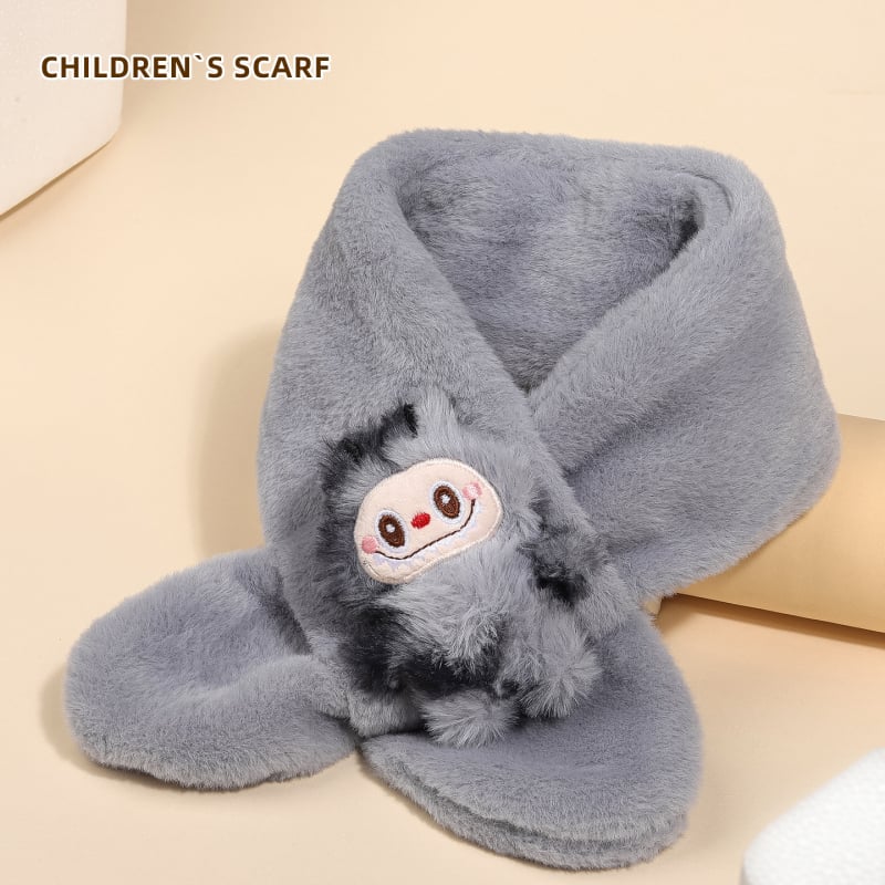 Bērnu šalle ar kaķa rakstu, warp-knit audums, ziemas siltums