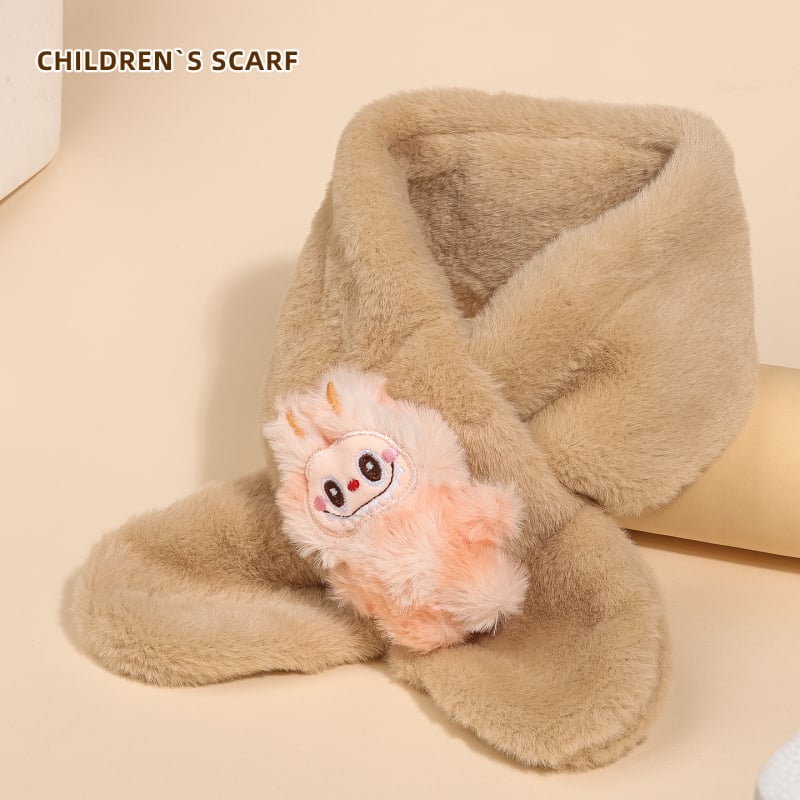 Bērnu šalle ar kaķa rakstu, warp-knit audums, ziemas siltums