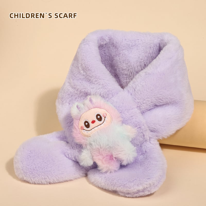 Bērnu šalle ar kaķa rakstu, warp-knit audums, ziemas siltums