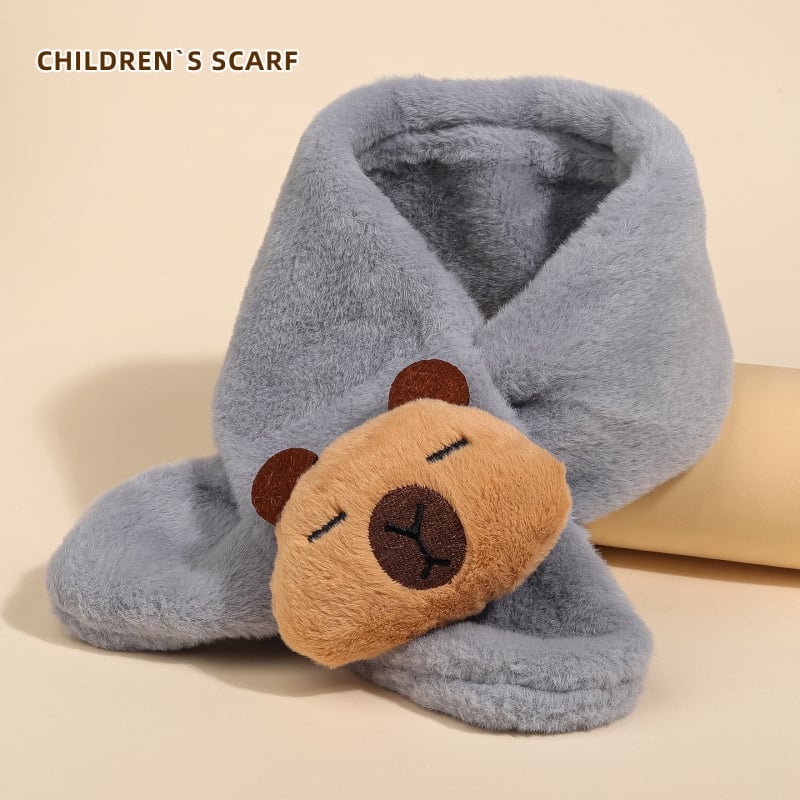 Bērnu šalle ar kaķa rakstu, warp-knit audums, ziemas siltums