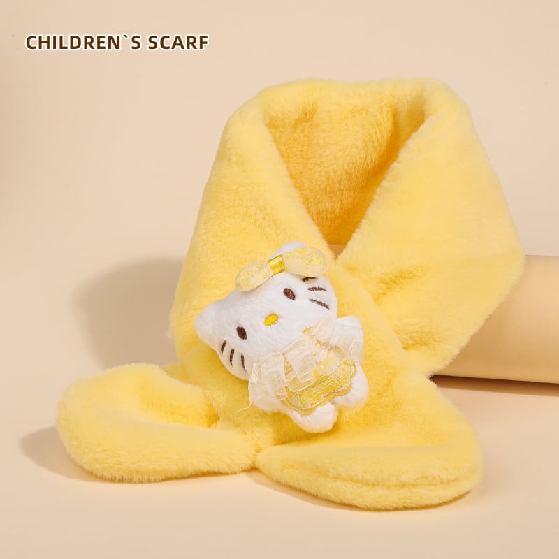 Bērnu šalle ar kaķa rakstu, warp-knit audums, ziemas siltums