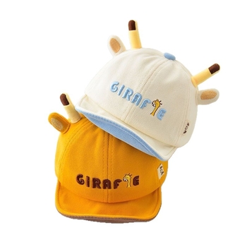 Kūdikio beisbolo kepurė su plačiu snapeliu, vėjo atspari ir šilta, kvėpuojantis poliesteris, siuvinėjimas, mielas animacinis stilius, amžiaus grupė 0–2 m, pavasaris–ruduo