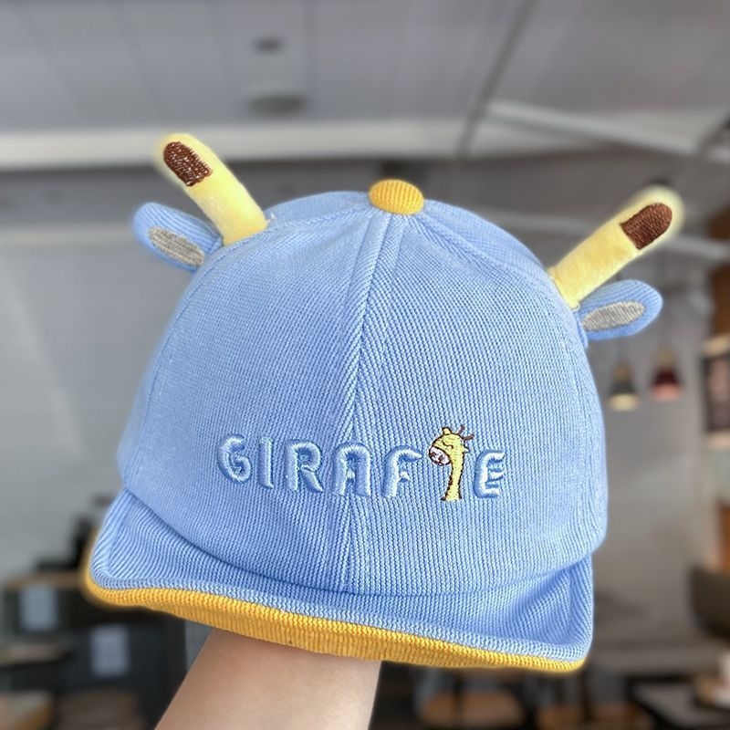 Kūdikio beisbolo kepurė su plačiu snapeliu, vėjo atspari ir šilta, kvėpuojantis poliesteris, siuvinėjimas, mielas animacinis stilius, amžiaus grupė 0–2 m, pavasaris–ruduo