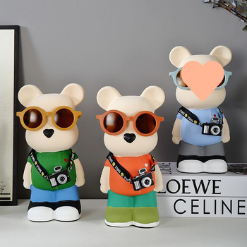 Keraminė meškiuko figūrėlė, nordinio stiliaus dekoras (Medžiaga: keramika; Dovana: asmeninė; Progos: Kalėdos, Gimtadienis)