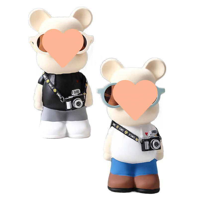 Keraminė meškiuko figūrėlė, nordinio stiliaus dekoras (Medžiaga: keramika; Dovana: asmeninė; Progos: Kalėdos, Gimtadienis)