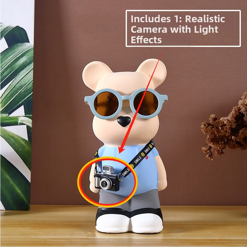 Keraminė meškiuko figūrėlė, nordinio stiliaus dekoras (Medžiaga: keramika; Dovana: asmeninė; Progos: Kalėdos, Gimtadienis)