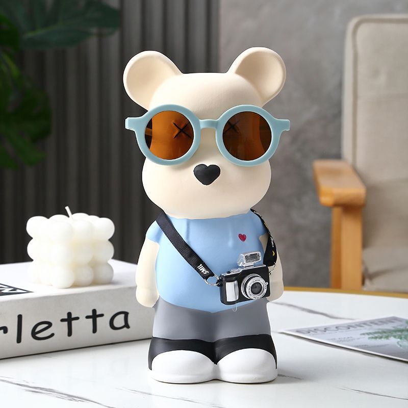 Keraminė meškiuko figūrėlė, nordinio stiliaus dekoras (Medžiaga: keramika; Dovana: asmeninė; Progos: Kalėdos, Gimtadienis)