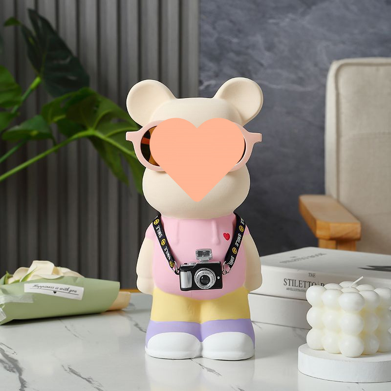 Keraminė meškiuko figūrėlė, nordinio stiliaus dekoras (Medžiaga: keramika; Dovana: asmeninė; Progos: Kalėdos, Gimtadienis)