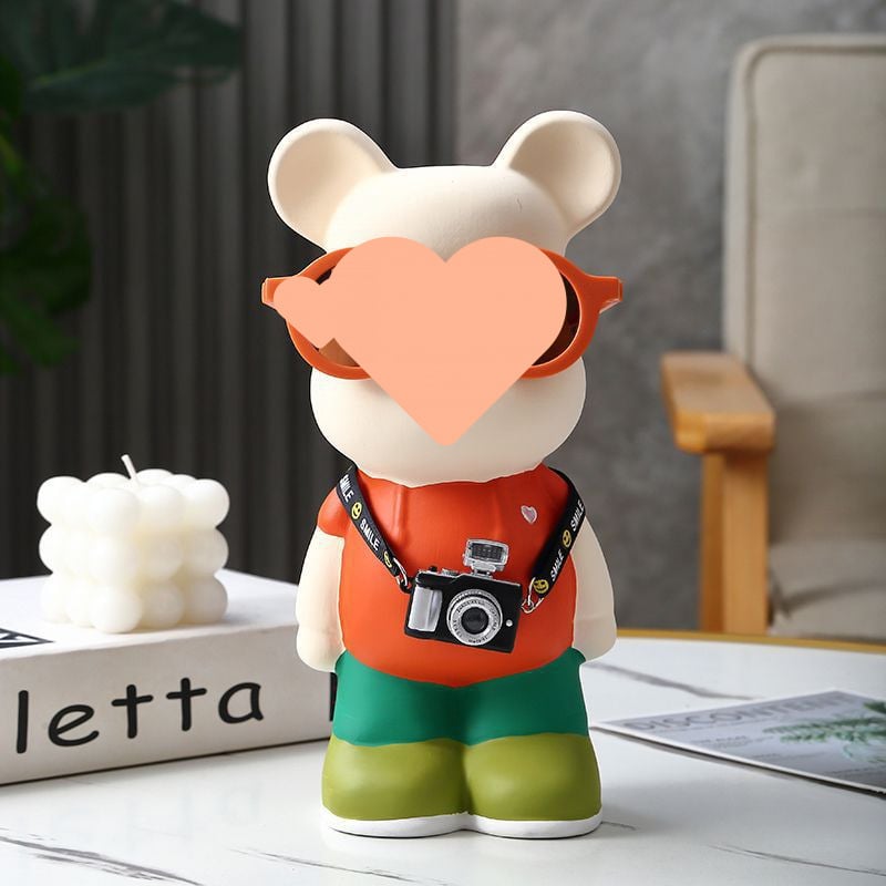 Keraminė meškiuko figūrėlė, nordinio stiliaus dekoras (Medžiaga: keramika; Dovana: asmeninė; Progos: Kalėdos, Gimtadienis)