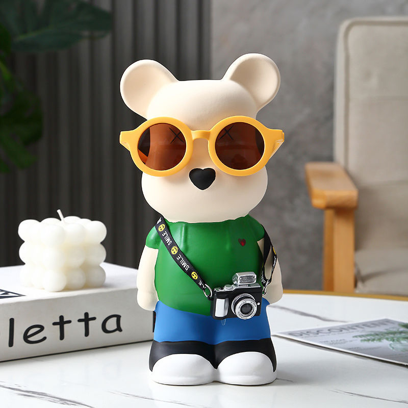 Keraminė meškiuko figūrėlė, nordinio stiliaus dekoras (Medžiaga: keramika; Dovana: asmeninė; Progos: Kalėdos, Gimtadienis)