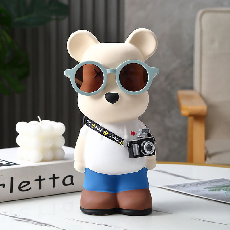 Keraminė meškiuko figūrėlė, nordinio stiliaus dekoras (Medžiaga: keramika; Dovana: asmeninė; Progos: Kalėdos, Gimtadienis)